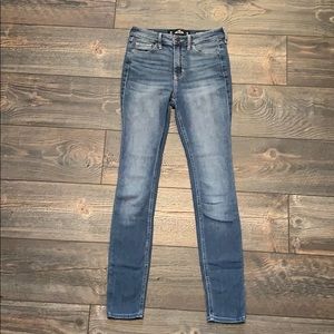 High rise super skinny classic stretch blue jeans.
